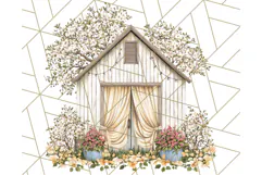 Vintage Cottagecore Barn PNG Clipart, Farmhouse Style Product Image 3