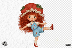 Summer Strawberry Girl Clipart Product Image 1
