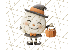 Retro Halloween Clipart Vintage PNG Graphics, 50s Holiday Product Image 3