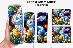 Bunny Skinny Tumbler 20oz Wrap Design, Easter Tumbler PNG Product Image 1