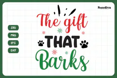 Christmas Dog Bandana Quotes SVG | The Gift That Barks Product Image 3