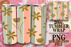 Vibrant Hearts 20oz tumbler wrap, Gold Flower Product Image 1