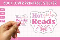 Printable Book Lover Sticker | Hot Girls Reads Product Image 1