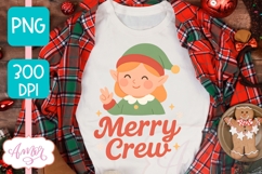 Cute Christmas PNG design, Merry Crew PNG sublimation Product Image 1
