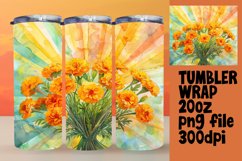 Floral Tumbler Wrap 20oz Design Colorful PNG Product Image 1