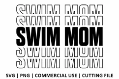Swim Mom SVG | Stacked SVG Product Image 2