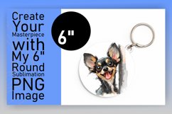 Whimsical Watercolor Circle Dog Lover Keychain PNG Product Image 1