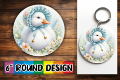 Radiant Circle Sublimation Keychains, Goose Product Image 1
