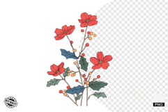 Christmas Doodle Wildflowers Clipart Product Image 1