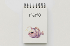 Cute Anglerfish Deep Sea Lantern Marine PNG Summer Aquatic Product Image 5