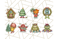 Christmas Monster Clipart, Funny Holiday Creature PNG Art Product Image 3