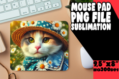 Sweet MOUSE PAD Sublimation Style, Cute Cat Product Image 1
