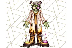Bold Zombie Clipart PNG, Creepy Halloween Clip Art Product Image 3