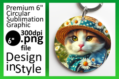 Charming Circle Design Sublimation PNG , Cute Cat Product Image 1