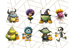Monster Kids Clipart PNG, Cute Halloween Costume Art Product Image 3