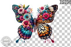 Vibrant Floral Butterfly Sublimation - Clipart PNG Design Product Image 1