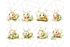 Cute Caterpillar Clipart PNG, Whimsical Bug Illustrations Product Image 3