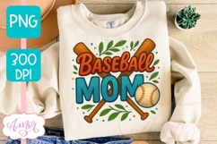 Baseball Mom T-shirt sublimation design, Baseball lover PNG Product Image 1