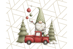 Vintage Truck Christmas Gnomes Clipart PNG, Cute Gnome Png Product Image 3