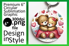 Lovely Circle PNG for Sublimation , Valentine Bear Product Image 1