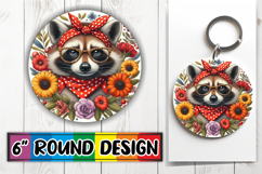 Heartfelt Circle Car Coasters PNG, Cute Animals Product Image 1