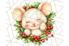 Vintage Christmas Clipart PNG, Cute Animals Holiday Elements Product Image 3