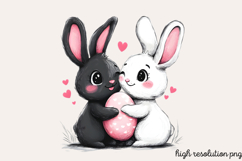 Pink Black Easter Clipart PNG Product Image 1