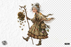 Whimsical Summer Witch Clipart Product Image 1