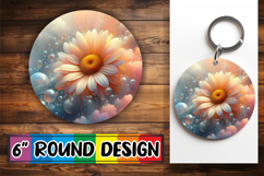 Radiant Circle Ornaments Design PNG, 3D Flower Product Image 1