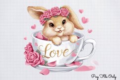 Valentines Day Bunny Cups Clipart PNG Product Image 1