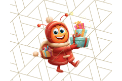 Alien Christmas Clipart, Cute Outer Space Holiday PNG Product Image 3