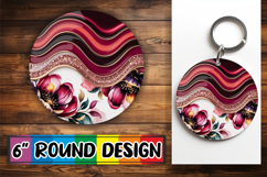 Bright Round Keychain Sublimation, Pattern Product Image 1
