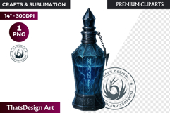 Magical Potion Bottles PNG, Fantasy Witchcraft Clipart witch Product Image 1
