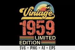 Vintage 1959 Limited edition SVG - 64th Birthday SVG T-shirt Product Image 1