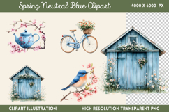 Spring Neutral Blue Clipart PNG Product Image 1