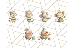 Cozy Safari Baking Animals PNG, Cute Jungle Kitchen Art Product Image 7