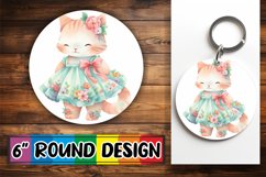 Sweet Watercolor Kitty Coaster Product Image 1