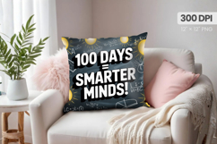 100 days of school Pillow Design, Teacher PNG Sublimation Product Image 1