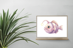 Cute Anglerfish Deep Sea Lantern Marine PNG Summer Aquatic Product Image 2