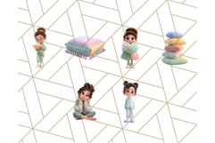 Kawaii Cozy Girl Clipart PNG, Pastel Fall Cozy Aesthetic Product Image 7