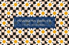 Funny groovy flowers pattern, Retro pattern with flowers 60s Product Image 1