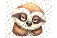 Adorable Angry Animals Clipart PNG, Cute Moody Faces Png Product Image 3