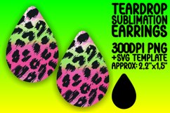 Bold and Bright Leopard Glitter Teardrop Earring Product Image 1