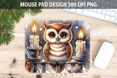 Watercolor Owl Mouse Pad Sublimation - Animal PNG Product Image 1