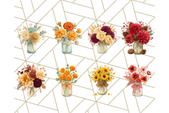 Fall Mason Jar Flowers PNG Clipart Product Image 3