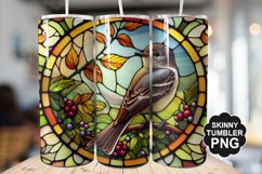 Eastern Phoebe Single Bird Stained Glass - Tumble Design Product Image 1
