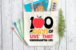 100 Days Of Live That Kindergarten SVG, School SVG Design Product Image 3