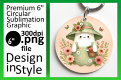 Bright Round Design Sublimation Template , Cute Ghost Product Image 1