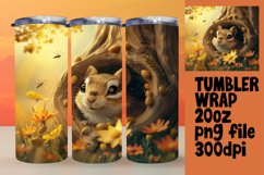 Cute 3D Tumbler Wrap - Animals in Wall Hole Product Image 1