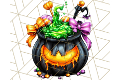 Bright Halloween Dinosaur PNG Clipart with Holiday Elements Product Image 3